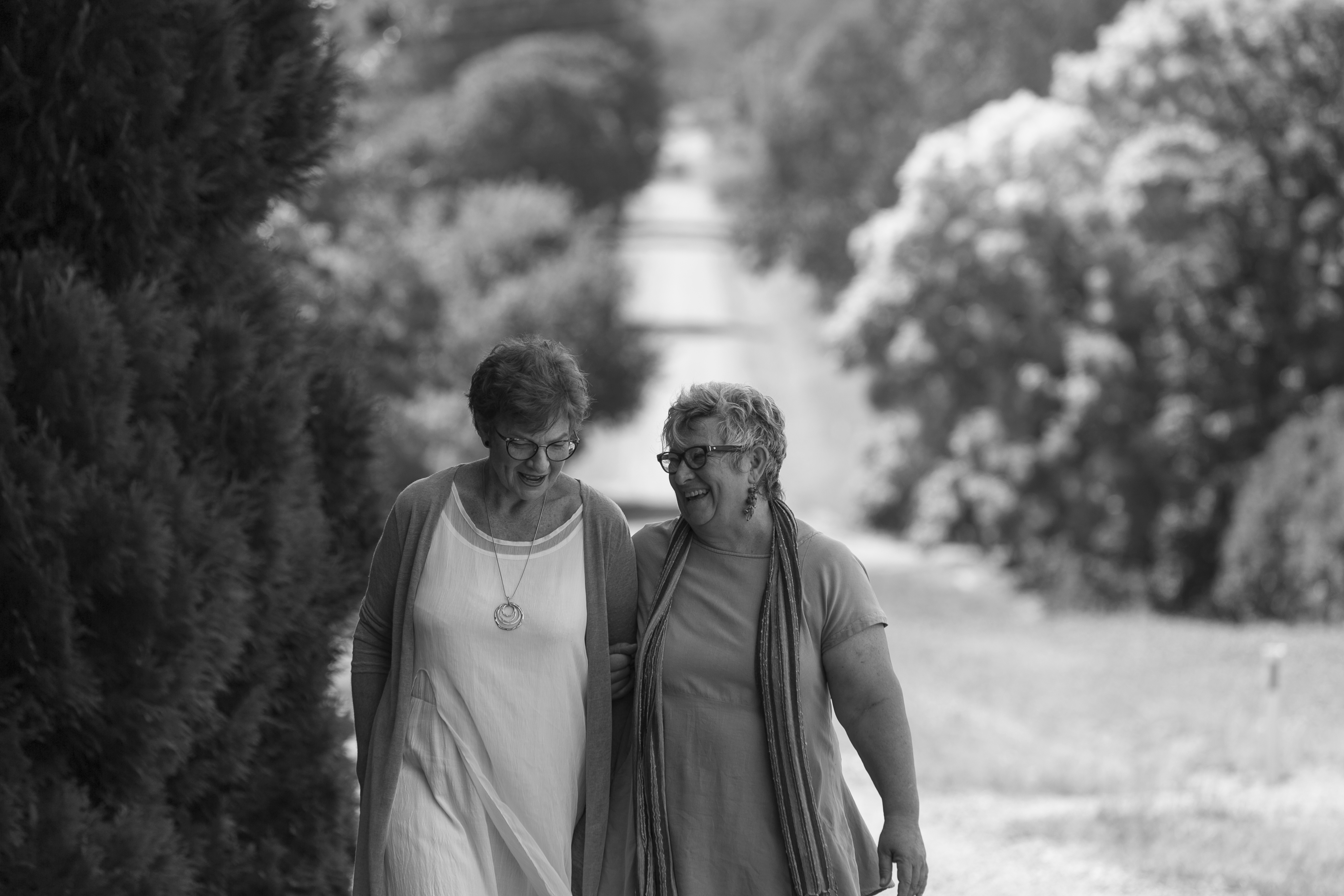 Rose and Nicole walking together